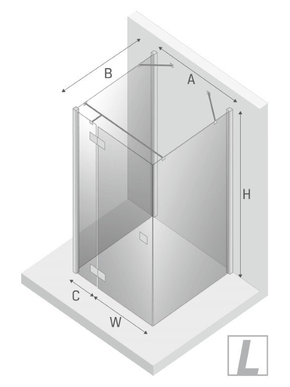 NEW TRENDY Kabina prysznicowa przyścienna drzwi uchylne REFLEXA BLACK 90x80x200 POLSKA PRODUKCJA 