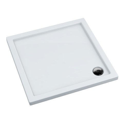 AQUAFORM - Brodzik prysznicowy kwadratowy SLIM biały 80X80X5/3 FI90