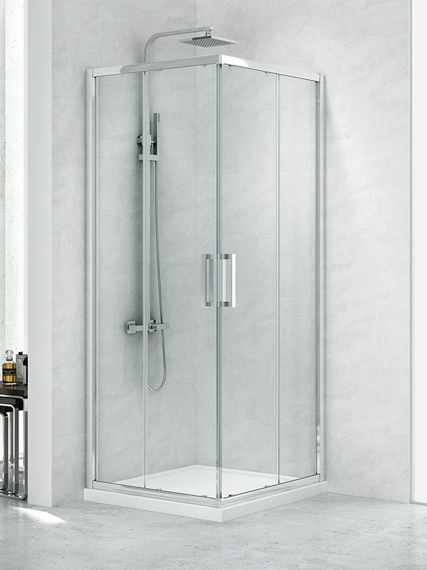NEW TRENDY Kabina kwadratowa drzwi przesuwne NEW PRAKTIC 80x80x195 K-0465