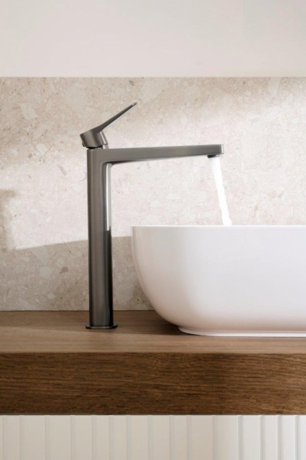 ARMATURA KRAKÓW KFA Bateria umywalkowa nablatowa MALAGA GUN METAL GREY 4522-712-61