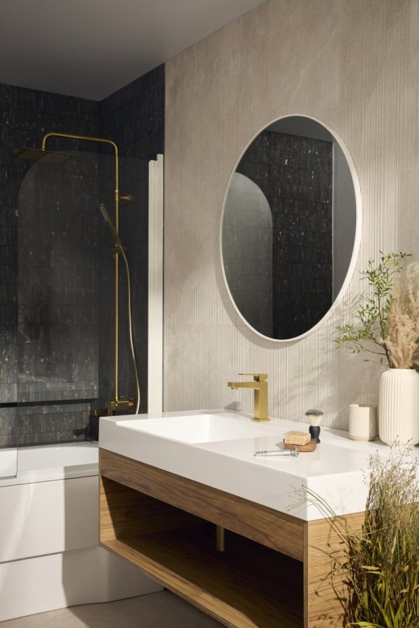 ARMATURA KRAKÓW KFA bateria umywalkowa LOGON BRUSHED LIGHT GOLD 5132-815-39