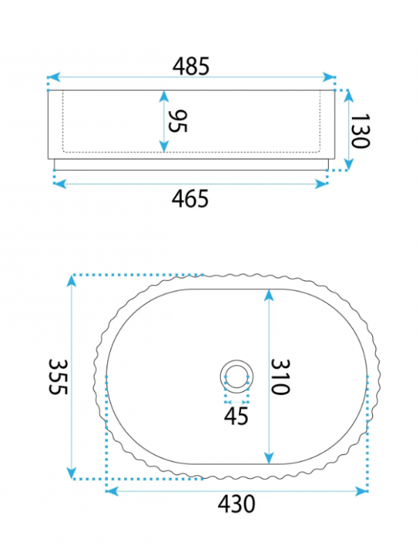 REA Umywalka nablatowa Rea Margaret Black