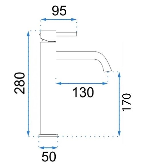 REA - Bateria umywalkowa LUNGO Tytan Wysoka