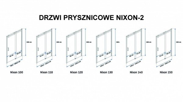 REA - Kabina NIXON - 2 prostokątna EASY CLEAN PREMIUM / drzwi 140 + ścianka 90 /