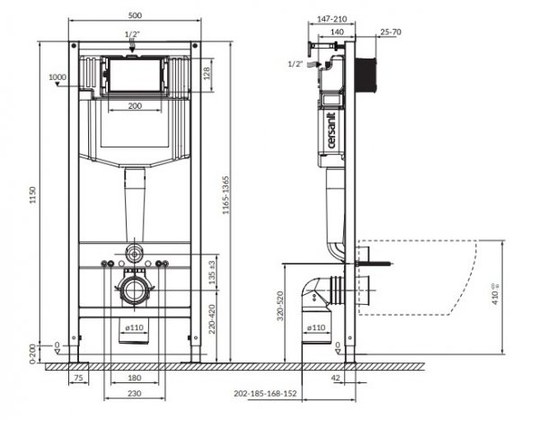 CERSANIT - Set C209 - stelaż podtynkowy AQUA 50 PNEU QF + miska zawieszana LARGA PRO by Cersanit OVAL z technologią CERSANIT VORTEX oraz ukrytym montażem + deska SLIM WRAP duroplastowa, antybakteryjna, wolnoopadająca, z funkcją łatwego wypinania  S701-893