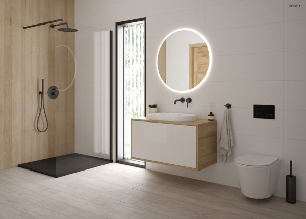 Oltens Tive umywalka 61x40 cm wpuszczana owalna z powłoką SmartClean biała 40823000