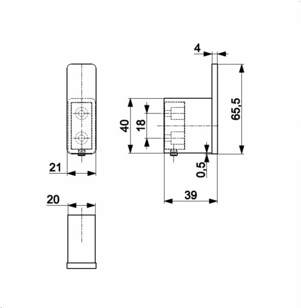 ARMATURA KRAKÓW KFA wieszak łazienkowy punktowy GUN METAL GREY 864-030-61