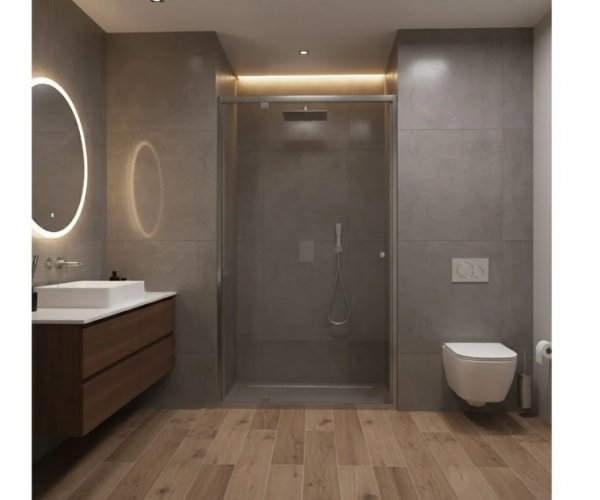 REA - Drzwi prysznicowe PRIMO Swing 90 Chrom