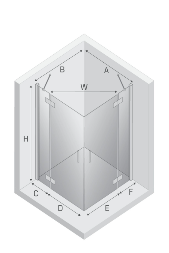 NEW TRENDY Kabina NESTA chrom 2D prostokątna  120x80x200 czyste 6mm Active Shield 2.0 K-3676