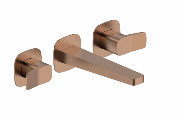 ARMATURA KRAKÓW KFA bateria umywalkowa podtynkowa 3-otworowa MALAGA BRUSHED ROSE GOLD 4529-821-34 