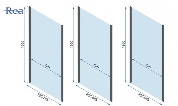 REA - Kabina Prysznicowa Przyścienna RAPID FOLD GOLD/ZŁOTA składane drzwi 90 + ścianka 100 x2 + ramię x2