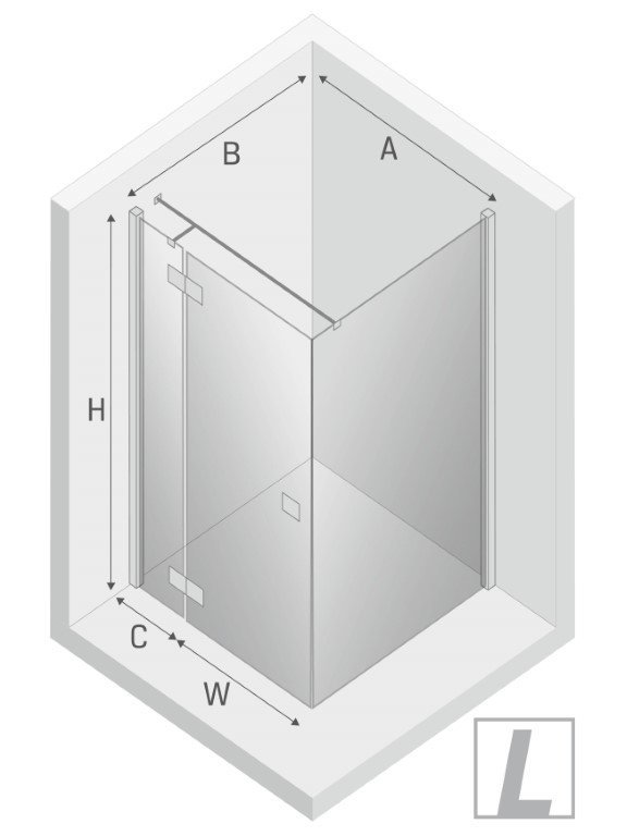 NEW TRENDY Kabina prysznicowa drzwi pojedyncze uchylne REFLEXA BLACK 100x70x200 POLSKA PRODUKCJA 