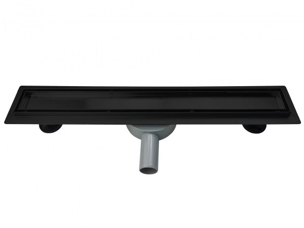 AQUALine - Odpływ liniowy podłogowy 2w1 pod płytkę CZARNY Matowy Obrotowy syfon 100cm R04BK1000