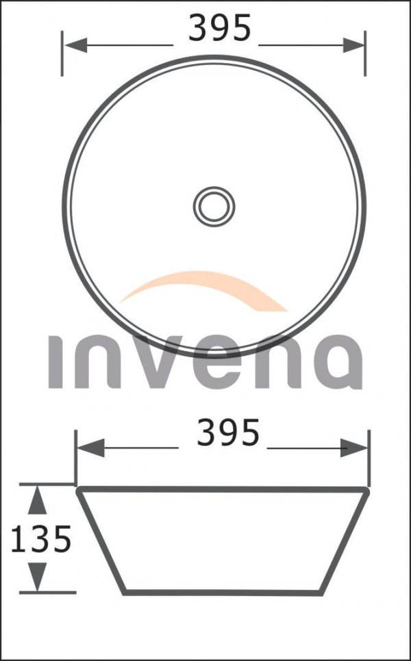 INVENA UMYWALKA NABLATOWA TINOS INVENA TREND, 39,5 CM, ZŁOTA POLYSK CE-43-009-C