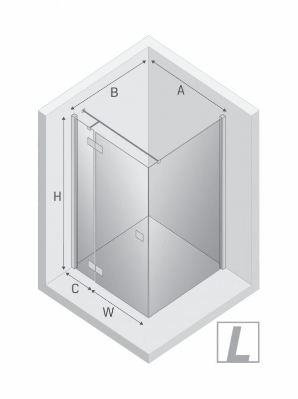 NEW TRENDY Kabina prysznicowa REFLEXA BLACK 1D prostokątna L 80x100x200 szkło czyste 6mm Active Shield 2.0 EXK-4918