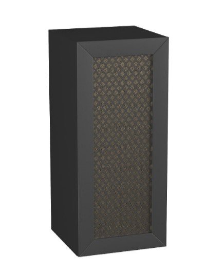 KROFAM - Szafka niska z witryną CHIC 35 cm z 1 drzwiami, czarny satyna/złoto  CH 3546-45/43Z-W