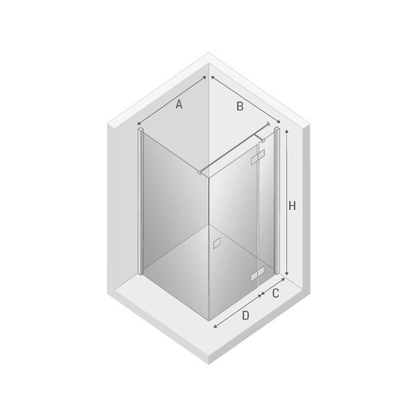 NEW TRENDY Kabina prysznicowa prostokątna pojedyncze drzwi uchylne REFLEXA 80x90 EXK-1236/EXK-0006/1241 PL PRODUKCJA
