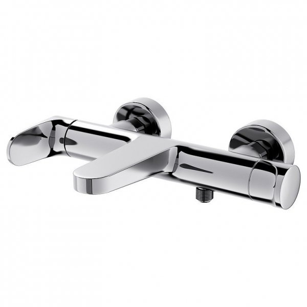 CERSANIT - Bateria wannowo-natryskowa ścienna INVERTO chrom, uchwyty 2 design in 1: chrom i czarny  S951-312