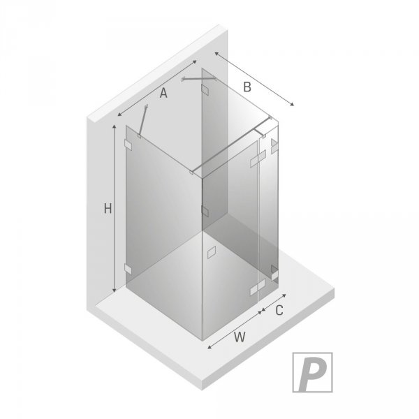 NEW TRENDY Kabina przyścienna AVEXA GOLD SHINE 90x100x200 EXK-2133/EXK-2103 POLSKA PRODUKCJA