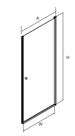 NEW TRENDY - Drzwi prysznicowe wnękowe uchylne 6mm SUPERIA BLACK czarne 90cm D-0333A