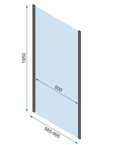 REA - Kabina Prysznicowa Przyścienna RAPID SLIDE Black-Czarna  /drzwi 160 + ścianka 100 x2 + ramię x2/