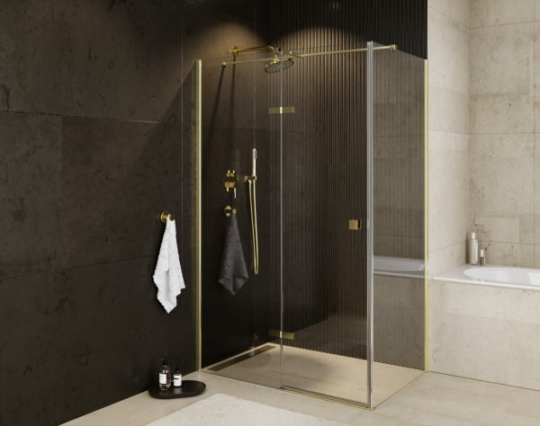 BESCO Kabina prysznicowa Pixa Gold 100x80 Lewa PPL-108-195G