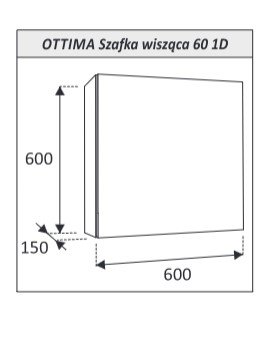 AQUAFORM - szafka łazienkowa wisząca z lustrem 1D 2S OTTIMA 60 biały połysk 60x60x15  AQ.401-1506011