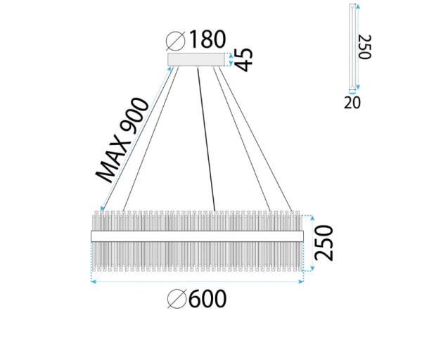 TOOLIGHT Lampa sufitowa kryształowa APP1515-CP60 Złota