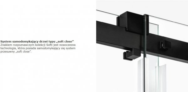 NEW TRENDY Kabina prysznicowa SOFTI BLACK 100x120x200 EXK-3969