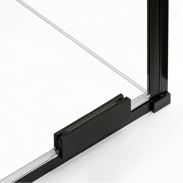 NEW TRENDY Kabina prysznicowa SMART BLACK 1D prostokątna U 130x80x200 szkło czyste 8mm Active Shield 2.0 - UCHWYT RELING EXK-6654
