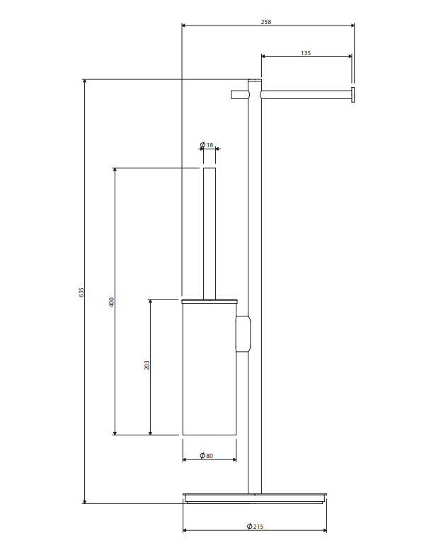 OMNIRES stojak na papier i szczotkę toaletową MODERN PROJECT biały mat MP60810WM
