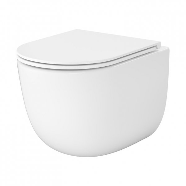 CERSANIT SET C947: MISKA ZAWIESZANA REMO PRO OVAL TORNADO Z DESKA DUROPLASTOWA SLIM S4035-001