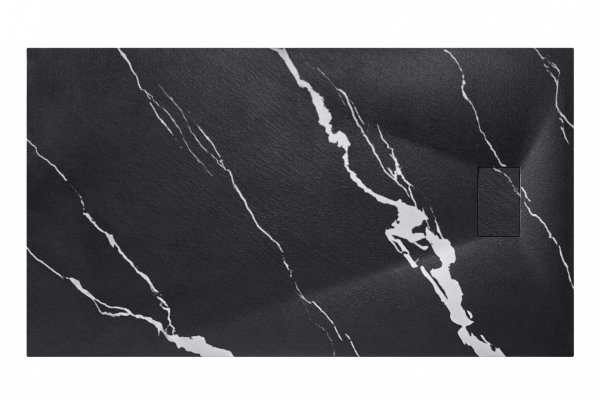 BESCO Brodzik prostokątny 150x90 Vexo Marble Black 150 VMB-150-90-P