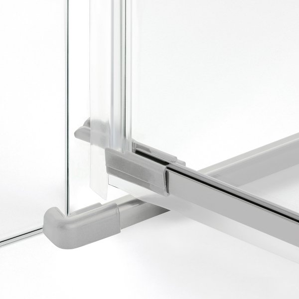 NEW TRENDY Drzwi wnękowe AVEXA NICKEL BRUSHED 1D L 90x200 szkło czyste 6mm Active Shield 2.0 EXK-8459