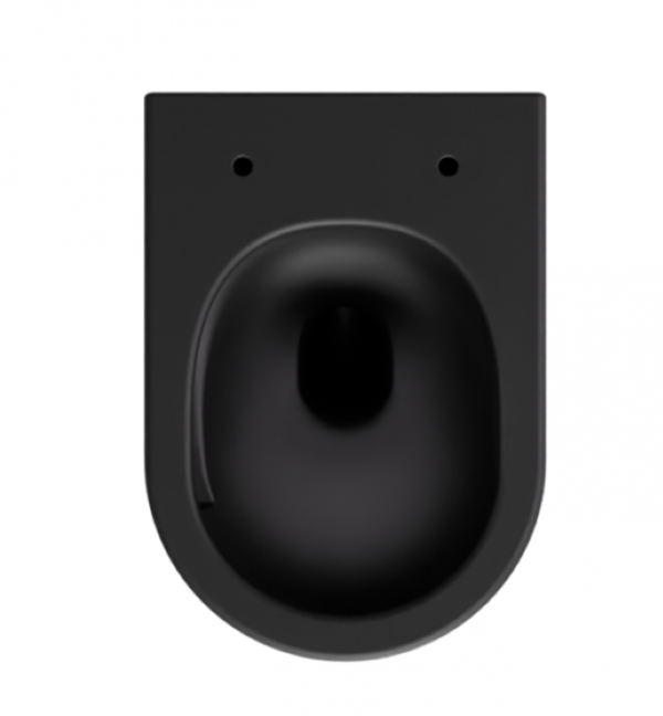 BESCO Miska WC Laax Ergo Matt Black plus deska toaletowa wolnoopadająca Laax Black #ZLAE-C-DLC