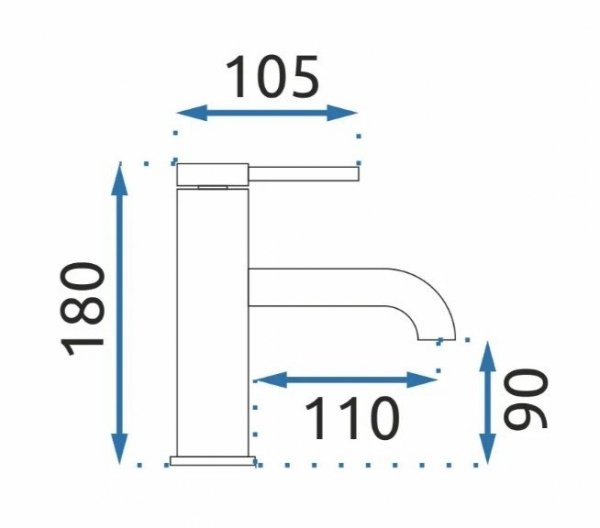 REA - Bateria umywalkowa SPOT Black/Czarna Niska