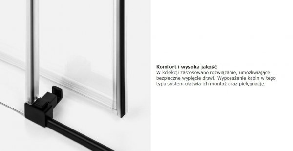 NEW TRENDY Kabina prysznicowa SOFTI BLACK 120x100x200 EXK-3977
