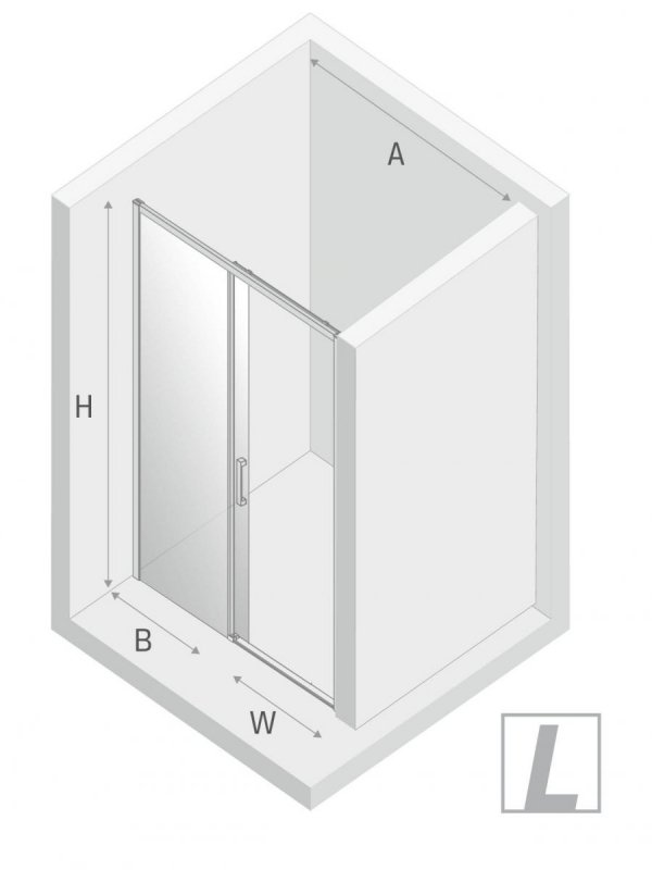 NEW TRENDY - Drzwi wnękowe prysznicowe przesuwne PRIME BLACK Rozmiary 100-160 cm