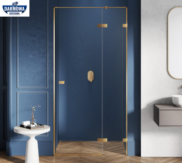 NEW TRENDY - Drzwi prysznicowe wnękowe AVEXA GOLD 100cm EXK-1718/19