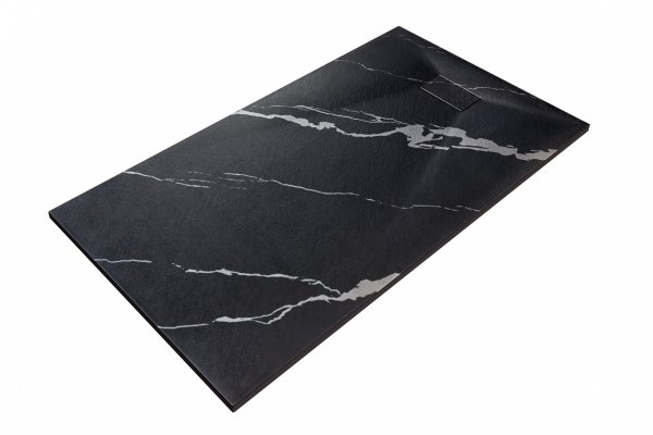 BESCO Brodzik prostokątny 120x80 Vexo Marble Black 120 VMB-120-80-P