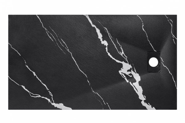 BESCO Brodzik prostokątny 140x90 Vexo Marble Black 140 VMB-140-90-P