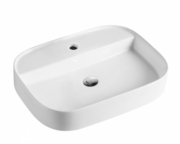 AQUAFORM - umywalka nablatowa TOLEDO 60 z otworem na baterię biała  AQ.448-0211161