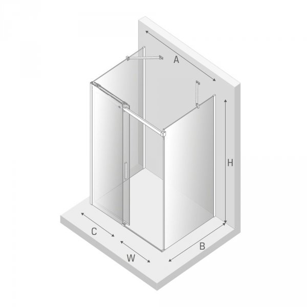 NEW TRENDY Kabina prysznicowa przyścienna drzwi przesuwne SOFTI 130x100x200 EXK-3946