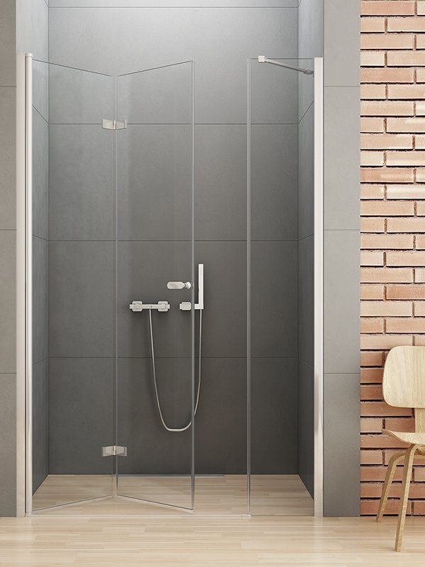 NEW TRENDY Drzwi wnękowe prysznicowe składane NEW SOLEO PLUS 140x195  PL PRODUKCJA