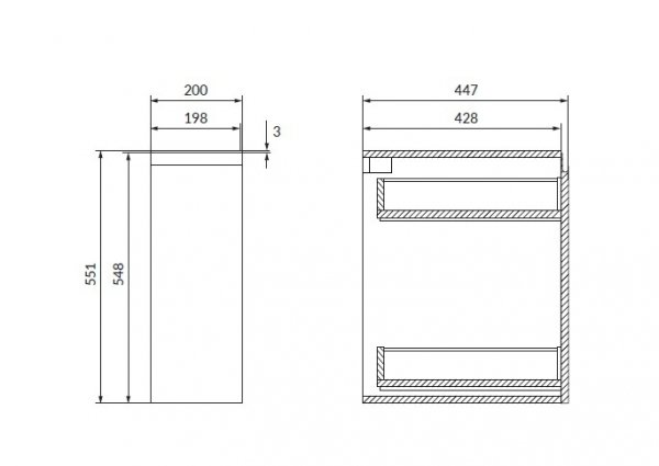 CERSANIT - Szafka podblatowa Cargo MODUO 20 biała DSM (do samodzielnego montażu)  S590-116
