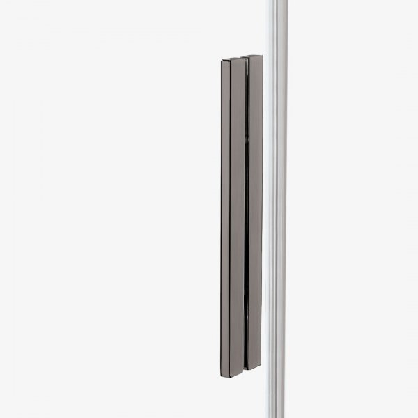 NEW TRENDY Kabina prysznicowa przesuwna SMART GUNMETAL BRUSHED 1D walk-in U 80x200 szkło czyste 8mm Active Shield 2.0 - WSPORNIK SKOŚNY EXK-7939-WU