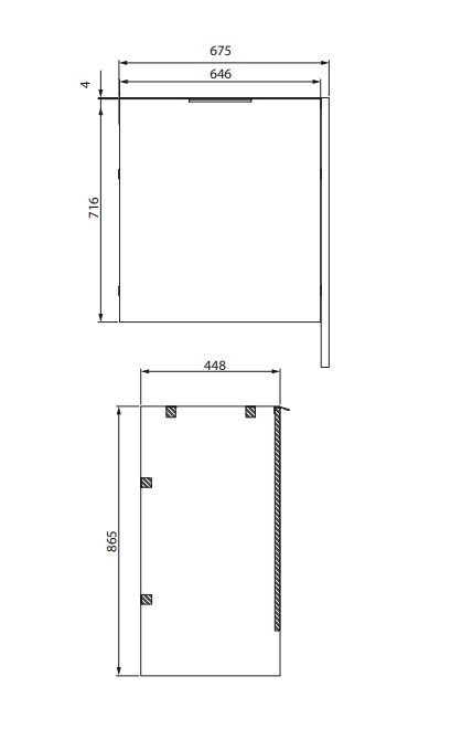 CERSANIT - Szafka na pralkę z drzwiami 65 CITY BY CERSANIT dąb DSM - do samodzielnego montażu  S584-037-DSM