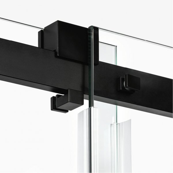 NEW TRENDY Drzwi prysznicowe przesuwne SOFTI BLACK 150x200 samodomykające EXK-3955