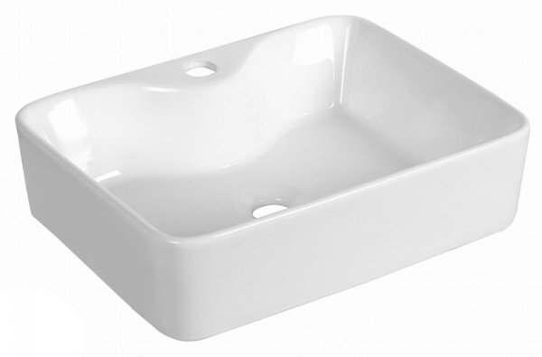 AQUAFORM - umywalka nablatowa CEUTA prostokątna 48x37 cm, kolor biały AQ.448-0171148