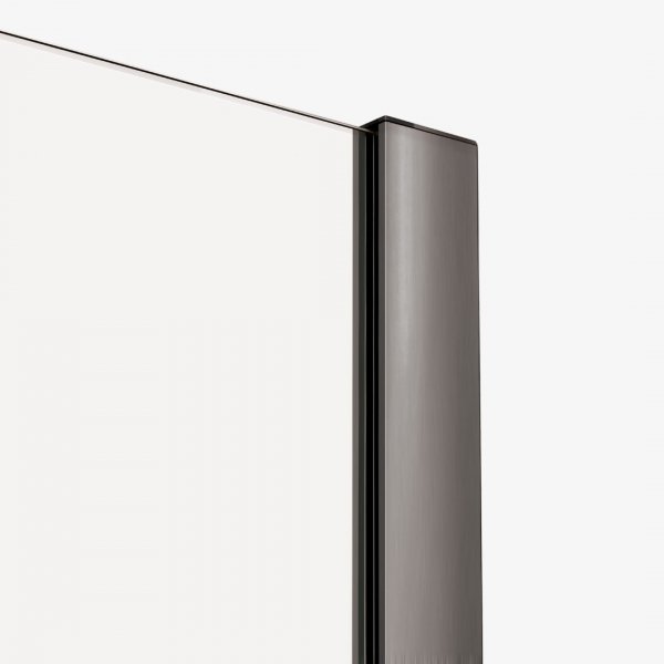 NEW TRENDY Drzwi wnękowe SMART GUNMETAL BRUSHED 2D U 140x200 szkło czyste 8mm Active Shield 2.0 EXK-7834